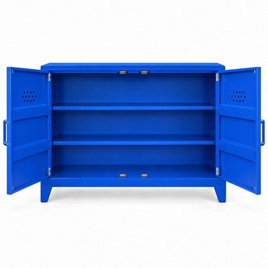 Pany Low Locker - Marin Mavi - RAL 5002 - açık stüdyo - iki raf v5