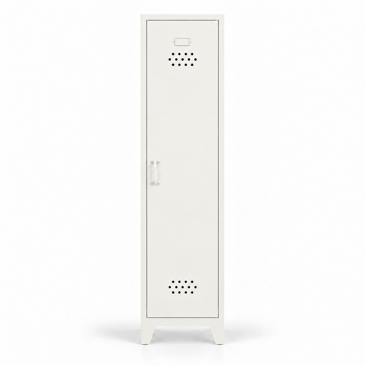 Pany Skinny Locker - Beyaz - RAL 9010 - kapalı stüdyo - küçük mat kulp v3