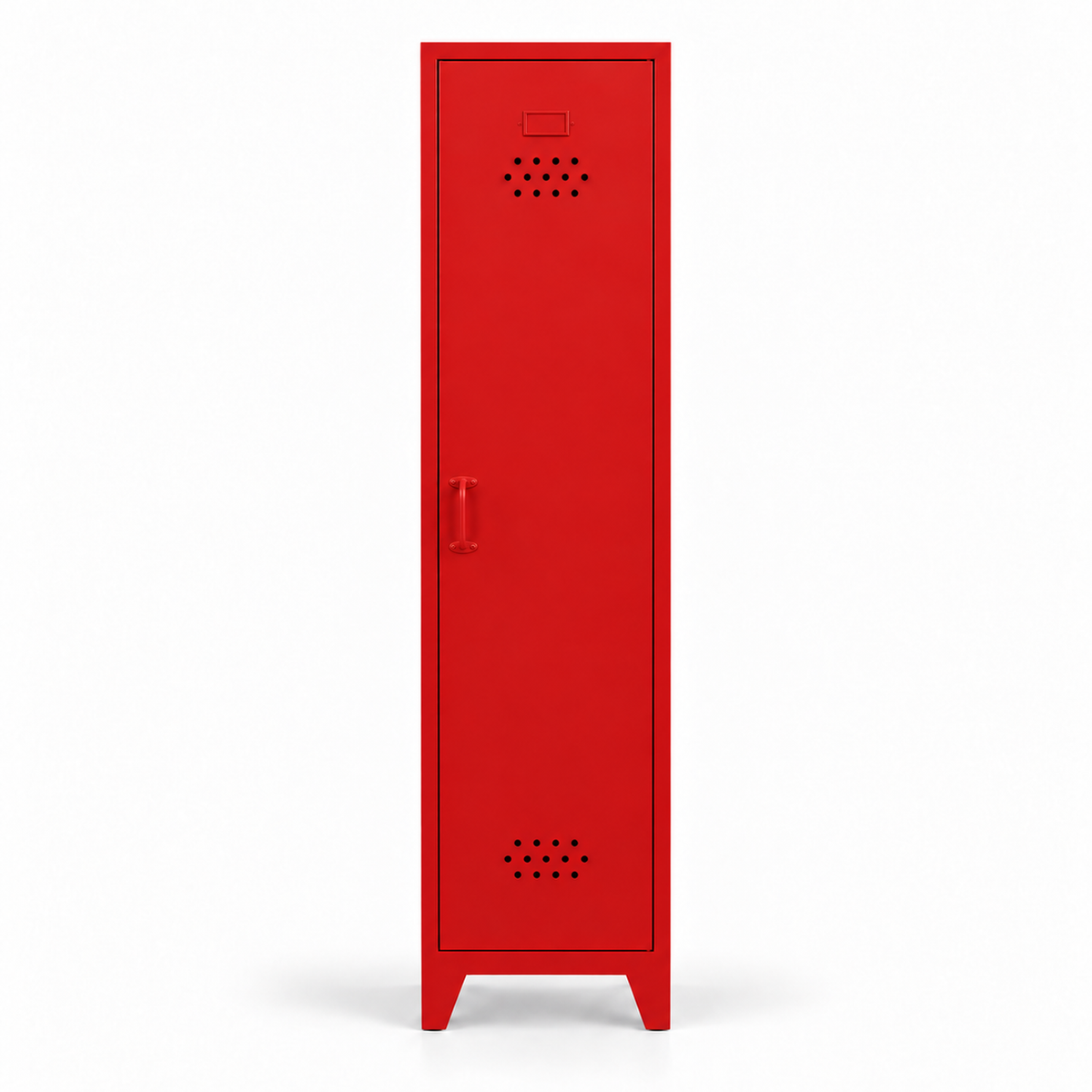 Pany Skinny Locker - Kırmızı - RAL 3020 - kapalı stüdyo - küçük mat kulp v3