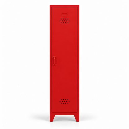 Pany Skinny Locker - Kırmızı - RAL 3020 - kapalı stüdyo - küçük mat kulp v3