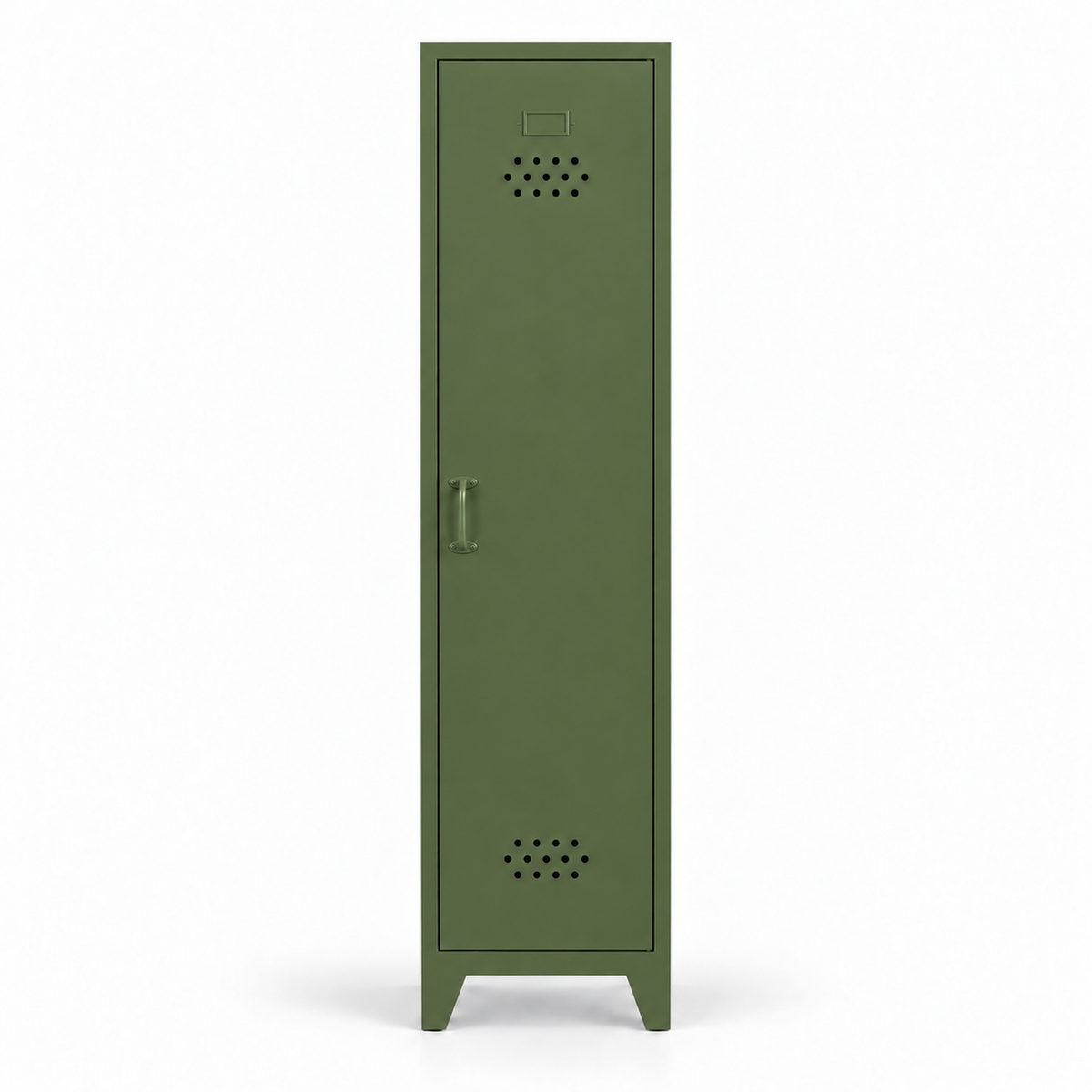 Pany Skinny Locker - Zeytin Yeşili - RAL 6003 - kapalı stüdyo - küçük mat kulp v3