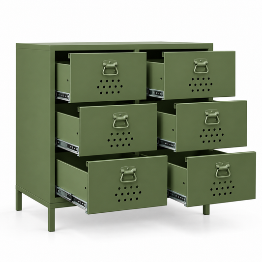 Petto Drawer Locker - Zeytin Yeşili - RAL 6003 - açık çekmeceler stüdyo v1