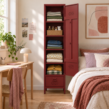 Petto Skinny Locker - Bordo - RAL 3005 - sepetli çiçek desenli battaniyeli stil - kare v5