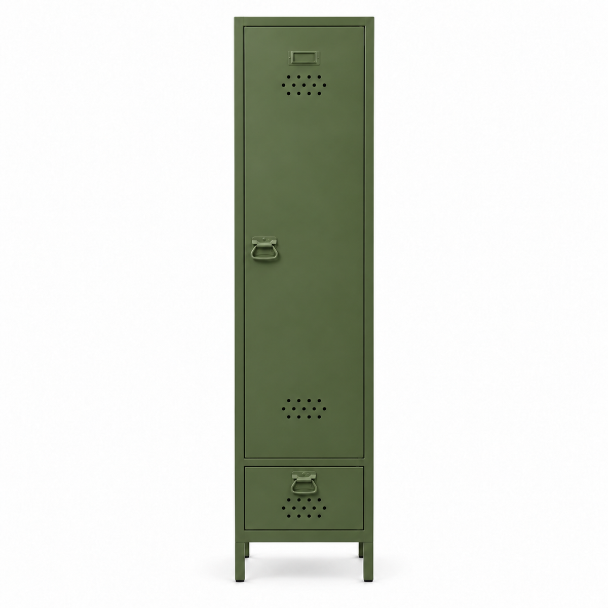 Petto Skinny Locker - Zeytin Yeşili - RAL 6003 - kapalı stüdyo - kare v1