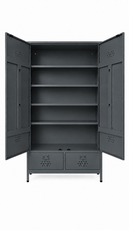 Petto Twiny Locker - Antrasit - RAL 7016 - açık görünüm - Petto Tira paleti v2