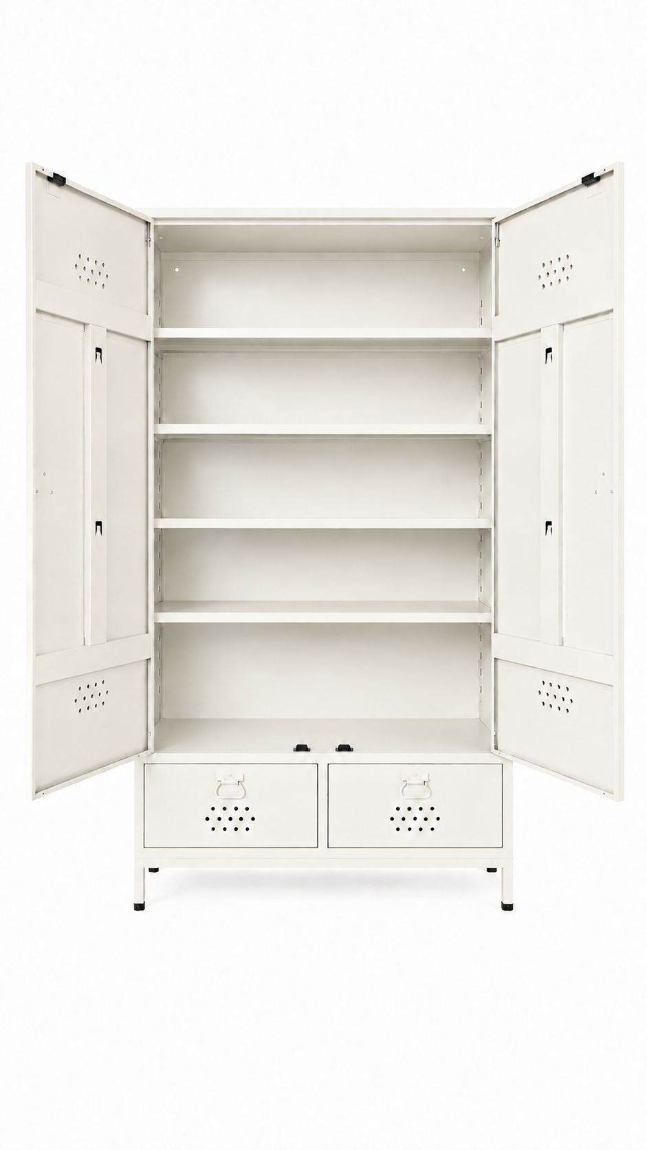 Petto Twiny Locker - Beyaz - RAL 9010 - açık görünüm - Petto Tira paleti v2
