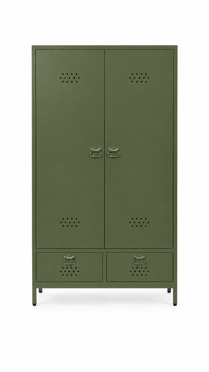 Petto Twiny Locker - Zeytin Yeşili - RAL 6003 - kapalı görünüm - Petto Tira paleti v2