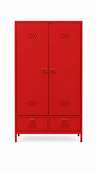 Petto Twiny Locker - Kırmızı - RAL 3020 - kapalı görünüm - Petto Tira paleti v2