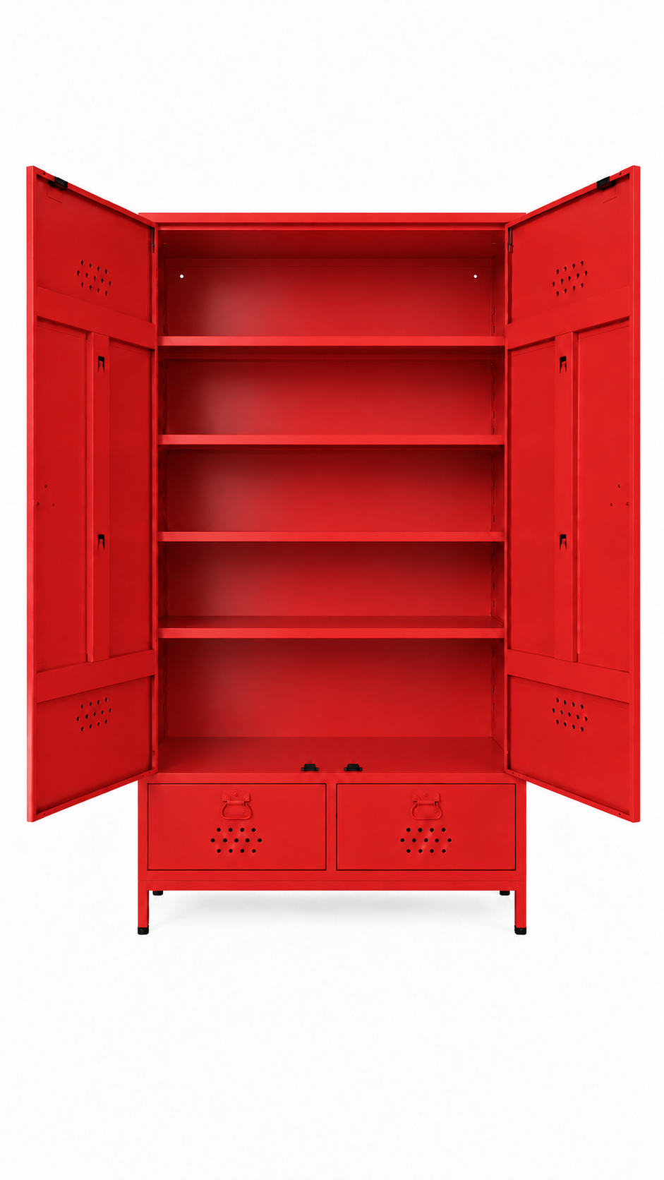 Petto Twiny Locker - Kırmızı - RAL 3020 - açık görünüm - Petto Tira paleti v2