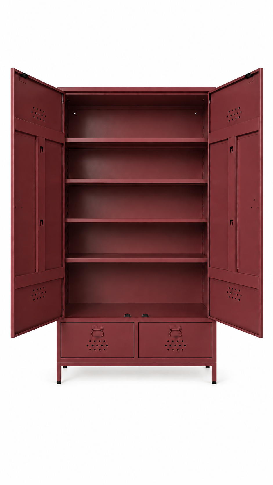 Petto Twiny Locker - Bordo - RAL 3005 - açık görünüm - Petto Tira paleti v2